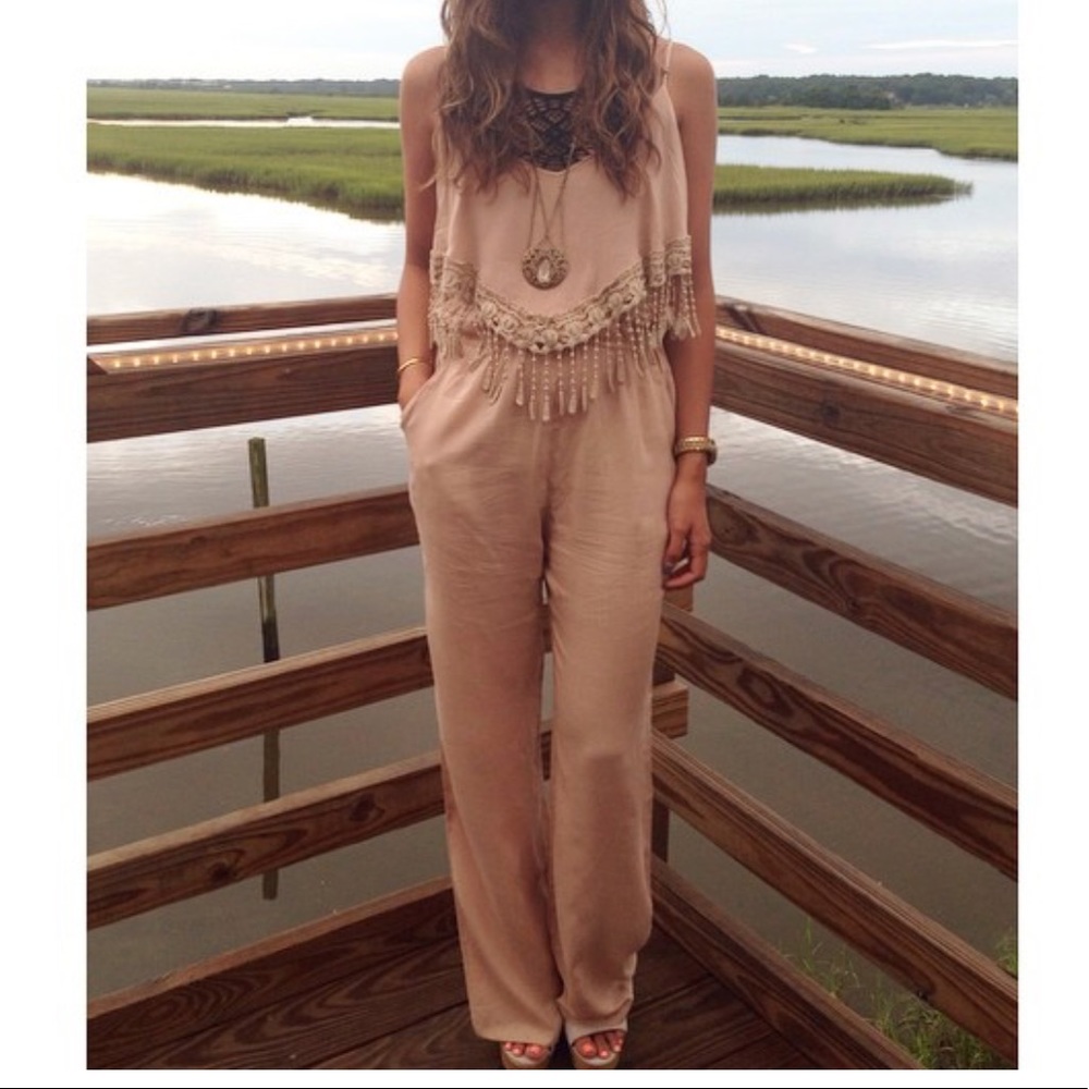 Boho Lace Jumpsuit w/ Pockets